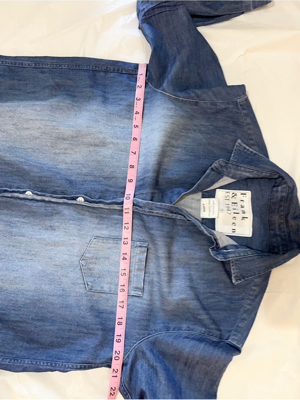 Frank & Eileen Mary Dress Denim Distressed casual Midi Size S - Picture 9 of 13